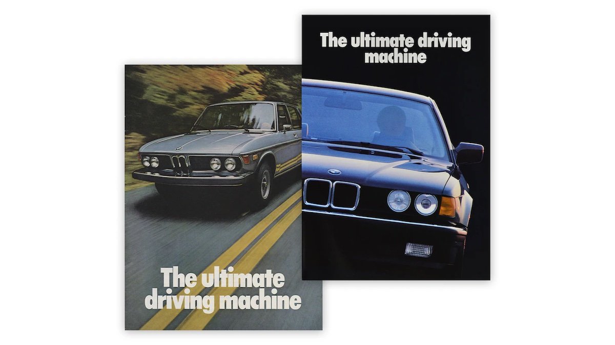 BMW advertisements featuring the ultimate driving machine tagline